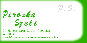 piroska szeli business card